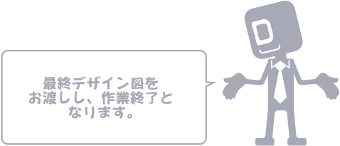 最終デザイン図をお渡しし、作業終了となります。